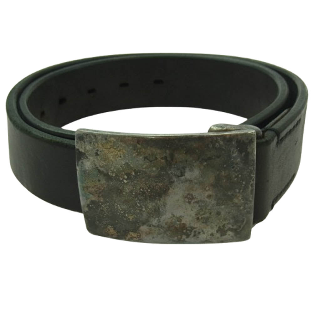 THE FLAT HEAD ザフラットヘッド メタルバックル レザー ベルト ブラック系 32【中古】