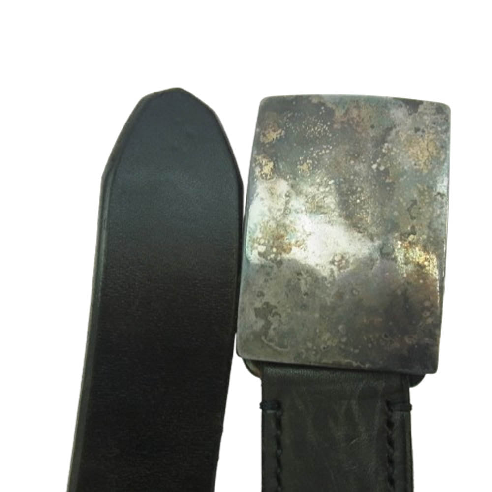 THE FLAT HEAD ザフラットヘッド メタルバックル レザー ベルト ブラック系 32【中古】