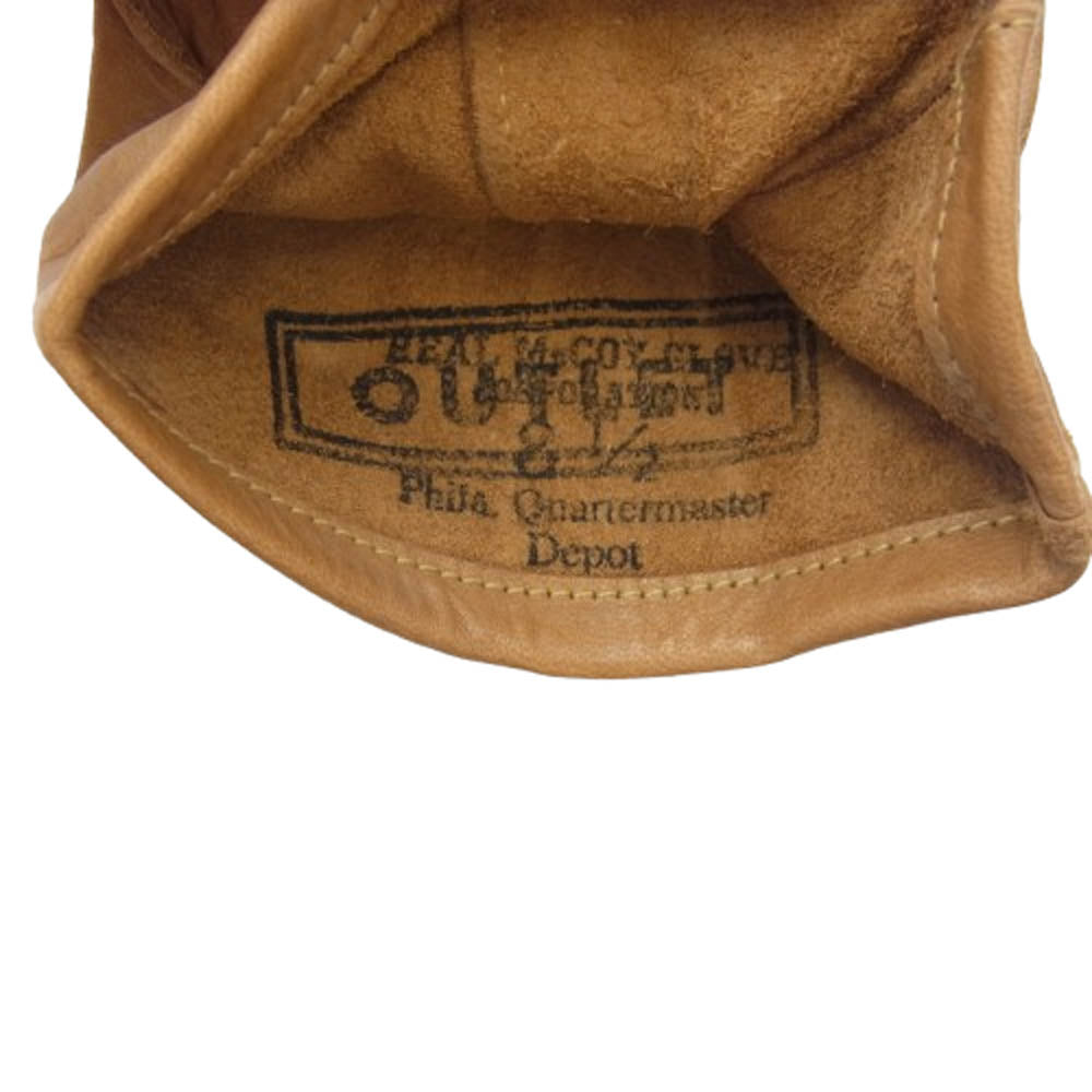 The REAL McCOY'S ザリアルマッコイズ MA4006 Horse Hoide Glove ホースハイド レザー グローブ 手袋 ライトブラウン系 8.1/2【美品】【中古】