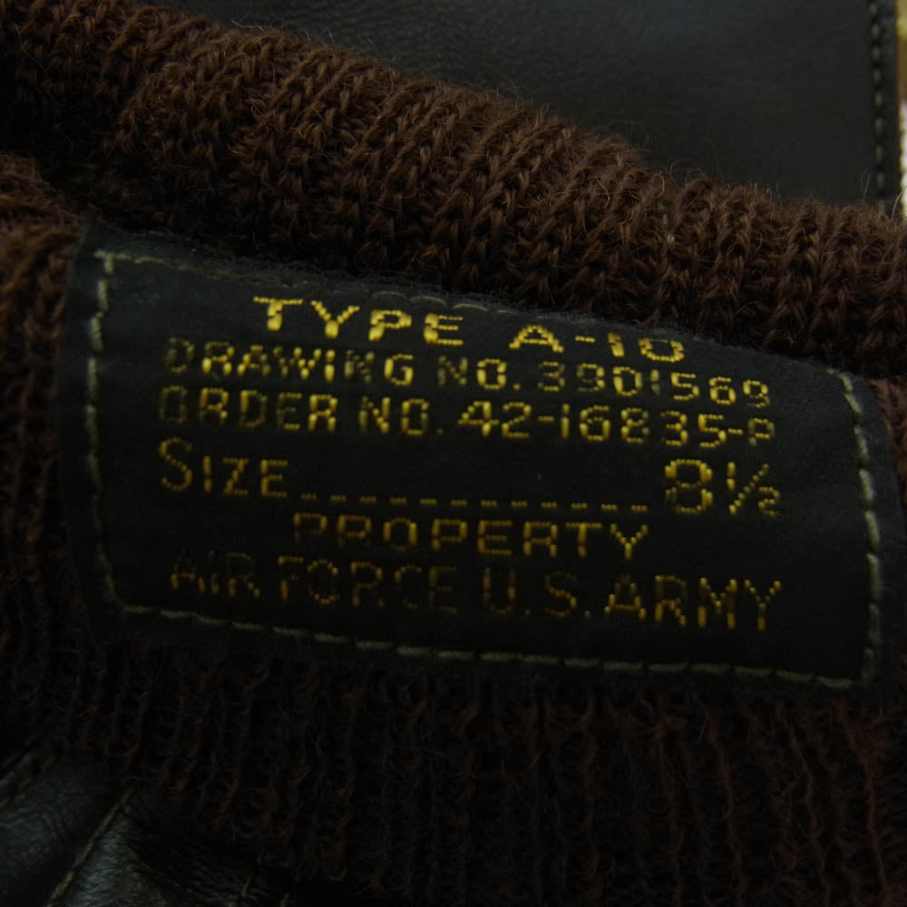 The REAL McCOY'S ザリアルマッコイズ MA18107 TYPE A-10 GLOVES ポニーハイド レザー グローブ 手袋 ブラウン系 8.1/2【美品】【中古】