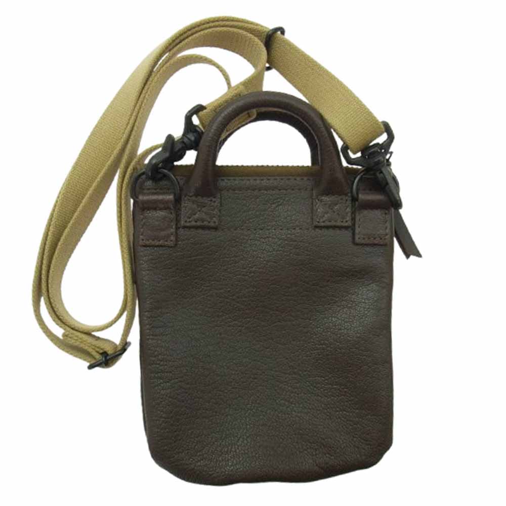 The REAL McCOY'S ザリアルマッコイズ TMA2121 TOYS McCOY トイズマッコイ LEATHER HELMET BAG MINI ゴートスキン レザー ミニ ヘルメットバッグ ダークブラウン系【美品】【中古】