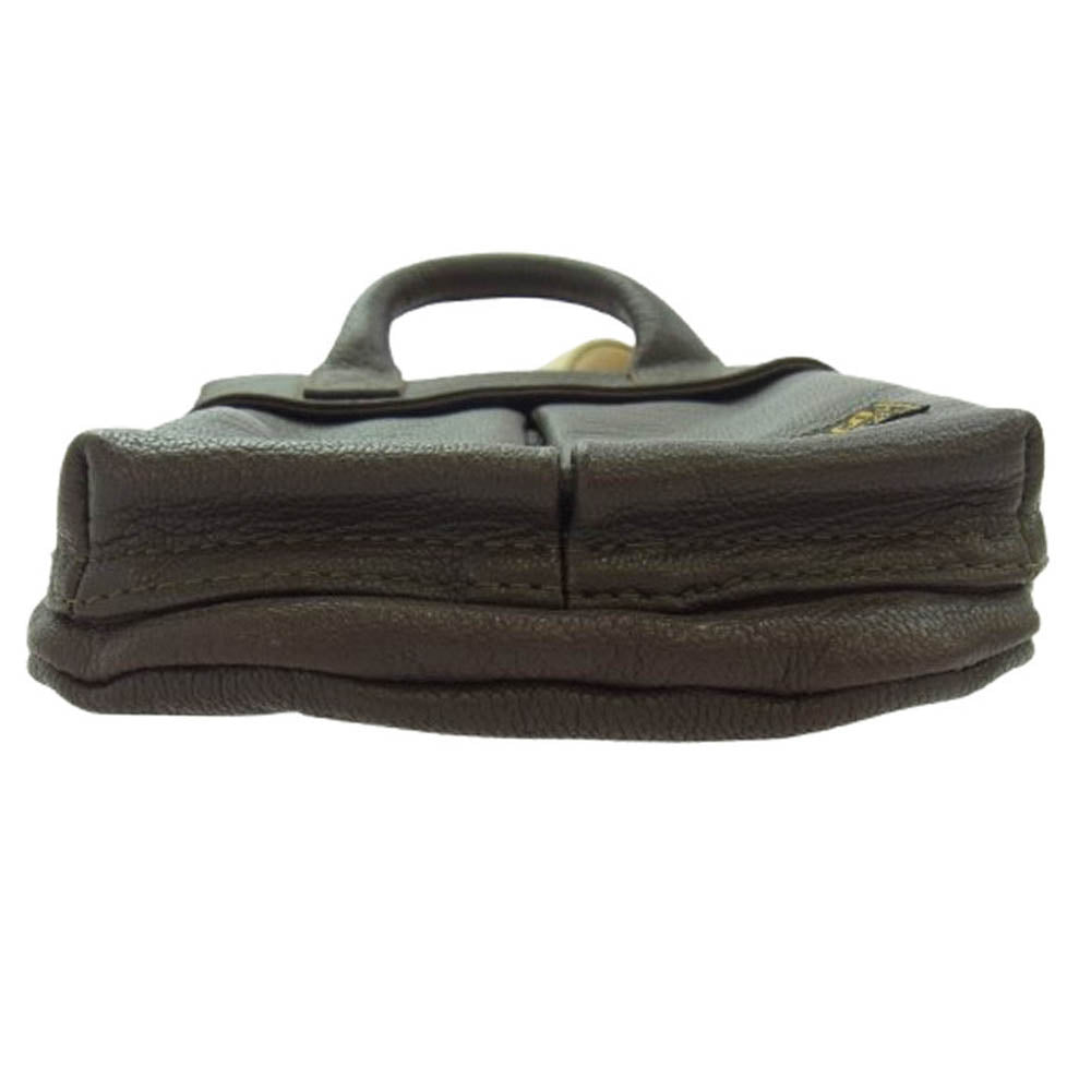 The REAL McCOY'S ザリアルマッコイズ TMA2121 TOYS McCOY トイズマッコイ LEATHER HELMET BAG MINI ゴートスキン レザー ミニ ヘルメットバッグ ダークブラウン系【美品】【中古】