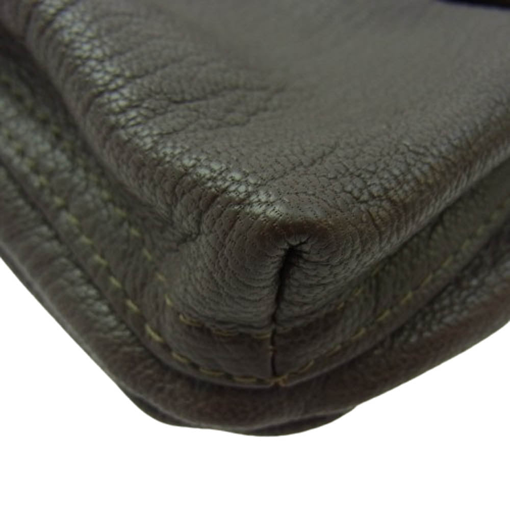 The REAL McCOY'S ザリアルマッコイズ TMA2121 TOYS McCOY トイズマッコイ LEATHER HELMET BAG MINI ゴートスキン レザー ミニ ヘルメットバッグ ダークブラウン系【美品】【中古】