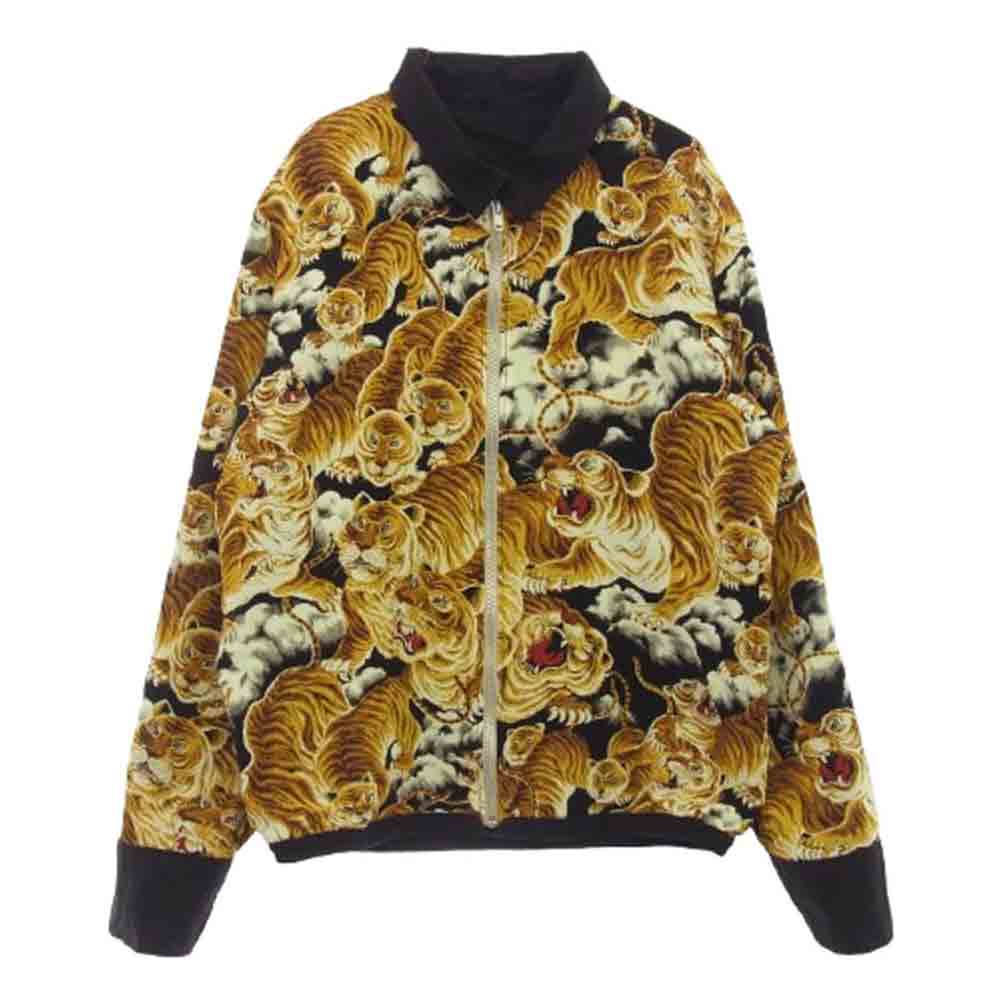 THE FLAT HEAD ザフラットヘッド FN-OJ-C006 百虎 SOUVENIR JACKET ベトジャン リバーシブル レーヨン刺繍 スーベニアジャケット ブラック系 36【中古】