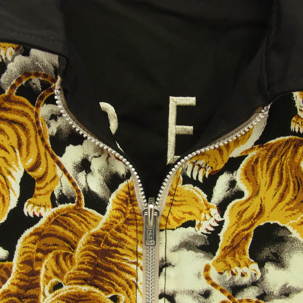THE FLAT HEAD ザフラットヘッド FN-OJ-C006 百虎 SOUVENIR JACKET ベトジャン リバーシブル レーヨン刺繍 スーベニアジャケット ブラック系 36【中古】