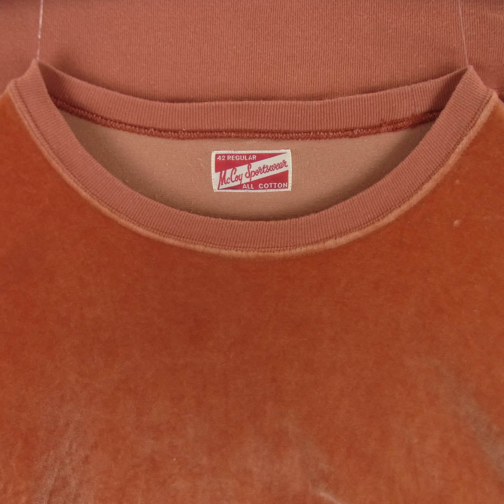 The REAL McCOY'S ザリアルマッコイズ ベロア パイル スウェット トレーナー 日本製 オレンジ系 42【中古】