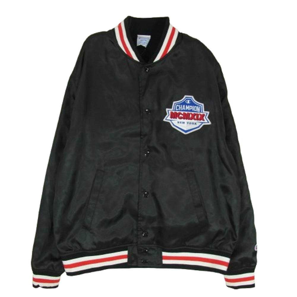 Champion チャンピオン C3-X605 Snap JKT ACTION STYLE アクション スタイル スナップ ジャケット ジャンパー ブルゾン スタジャン ブラック系 M【中古】