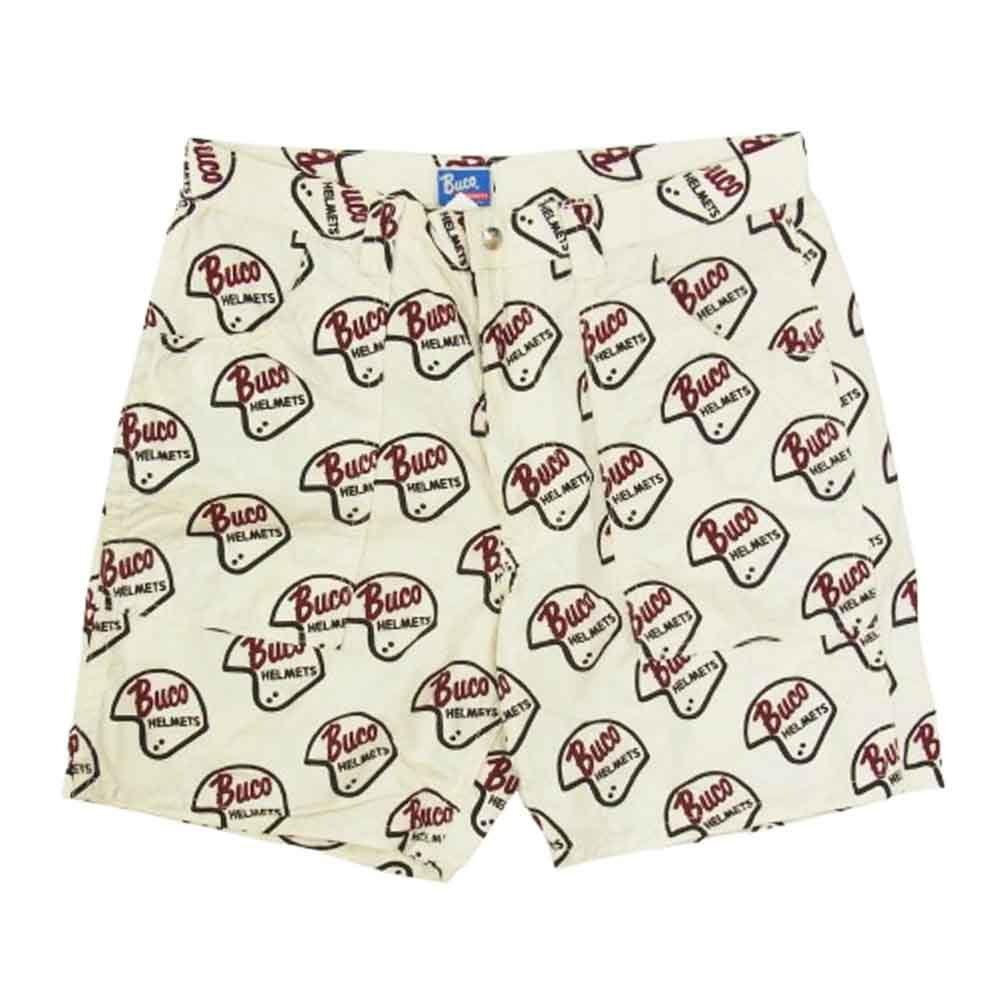 BUCO ブコ THE REAL MCCOY'S リアルマッコイズ HELMETS ヘルメット 総柄 ショーツ ハーフパンツ オフホワイト系 M【中古】