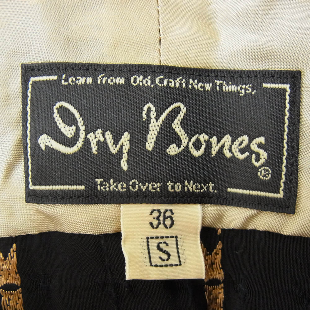 ドライボーンズ 金刺繡 ストライプ柄 長袖 シャツ ブラック系 S【中古】