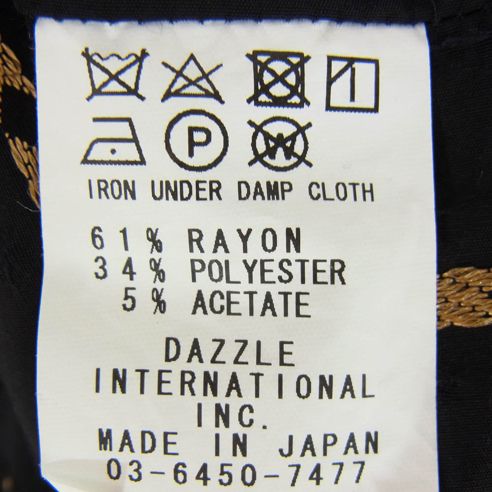 ドライボーンズ 金刺繡 ストライプ柄 長袖 シャツ ブラック系 S【中古】