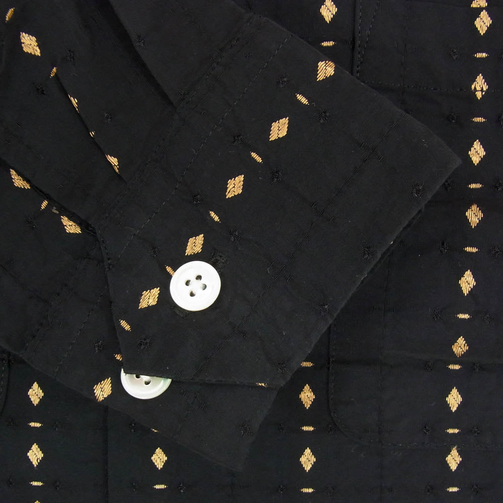 ドライボーンズ 金刺繡 ストライプ柄 長袖 シャツ ブラック系 S【中古】