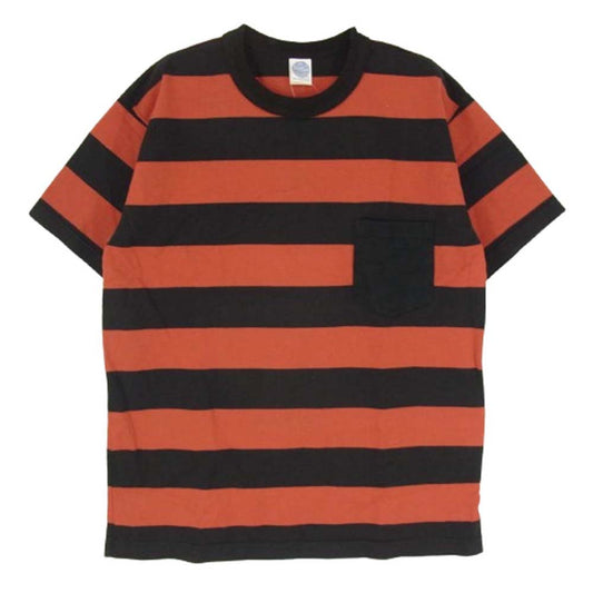 TOY'S McCOY トイズマッコイ ポケット付き ボーダー クルーネック 半袖 Tシャツ レッド系 M【中古】