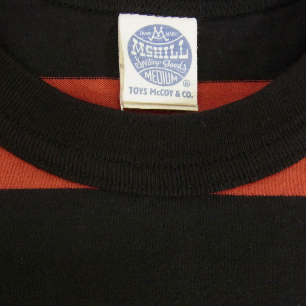 TOY'S McCOY トイズマッコイ ポケット付き ボーダー クルーネック 半袖 Tシャツ レッド系 M【中古】