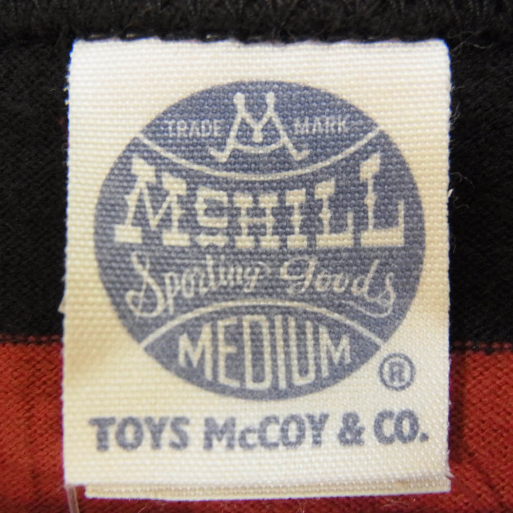 TOY'S McCOY トイズマッコイ ポケット付き ボーダー クルーネック 半袖 Tシャツ レッド系 M【中古】