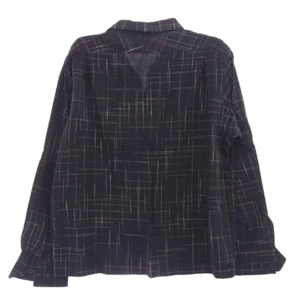 ドライボーンズ 刺し子ステッチ チェック 長袖 シャツ ネイビー系 S【中古】