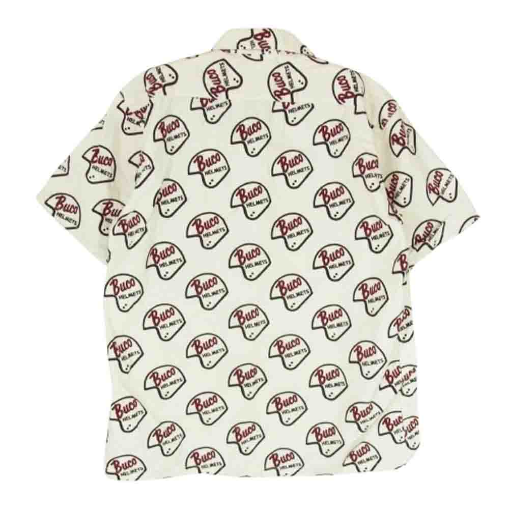 BUCO ブコ THE REAL MCCOY'S リアルマッコイズ HELMETS ヘルメット 総柄 半袖 シャツ オフホワイト系 S【中古】
