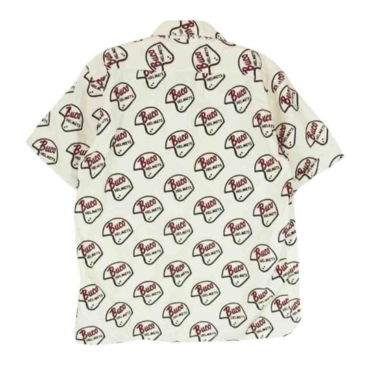 BUCO ブコ THE REAL MCCOY'S リアルマッコイズ HELMETS ヘルメット 総柄 半袖 シャツ オフホワイト系 S【中古】