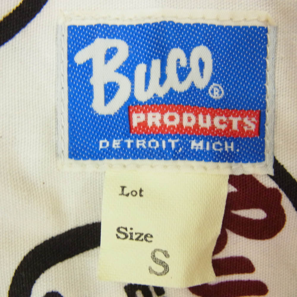 BUCO ブコ THE REAL MCCOY'S リアルマッコイズ HELMETS ヘルメット 総柄 半袖 シャツ オフホワイト系 S【中古】