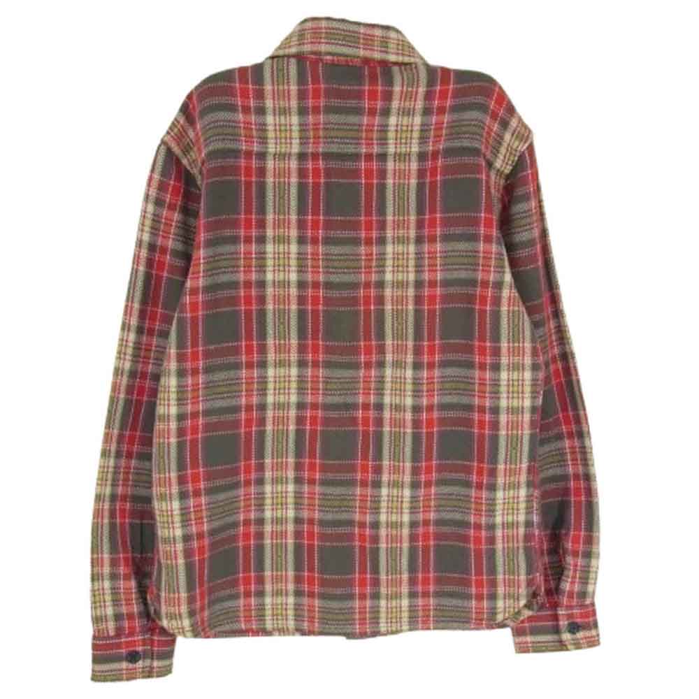 THE FLAT HEAD ザフラットヘッド GLORY PARK グローリーパーク チェック柄 長袖 ネルシャツ ワークシャツ レッド系 36【中古】