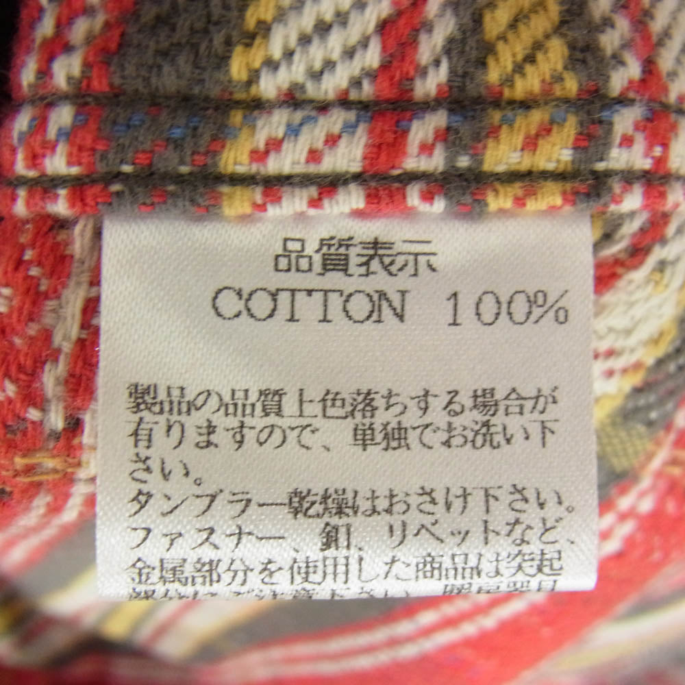 THE FLAT HEAD ザフラットヘッド GLORY PARK グローリーパーク チェック柄 長袖 ネルシャツ ワークシャツ レッド系 36【中古】