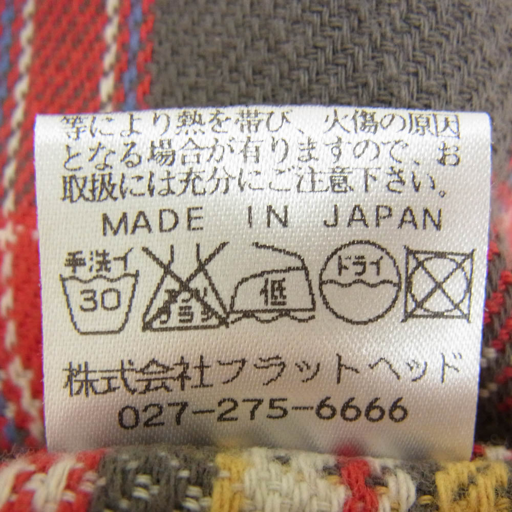 THE FLAT HEAD ザフラットヘッド GLORY PARK グローリーパーク チェック柄 長袖 ネルシャツ ワークシャツ レッド系 36【中古】