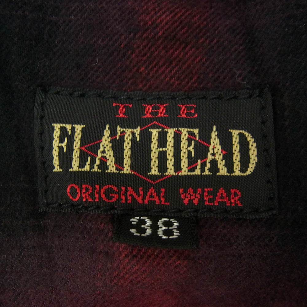 THE FLAT HEAD ザフラットヘッド オンブレチェック 長袖 シャツ ネルシャツ レッド系 38【中古】