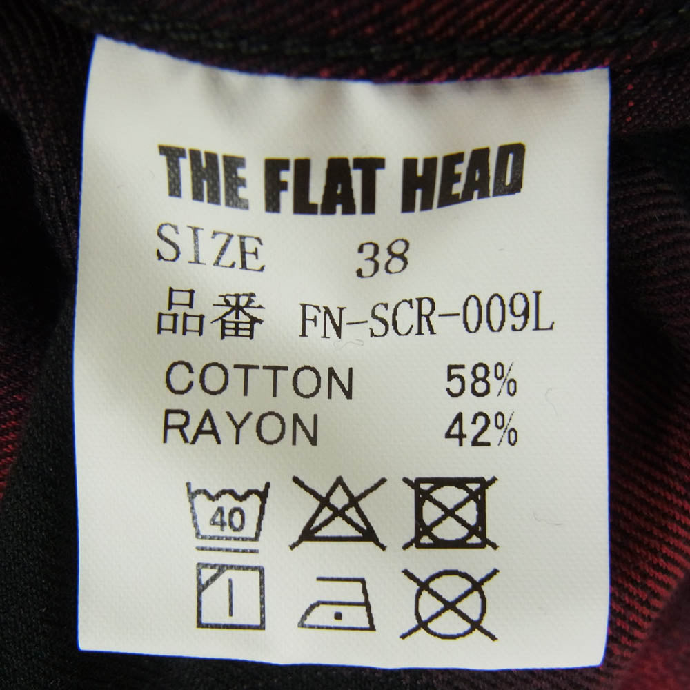 THE FLAT HEAD ザフラットヘッド オンブレチェック 長袖 シャツ ネルシャツ レッド系 38【中古】