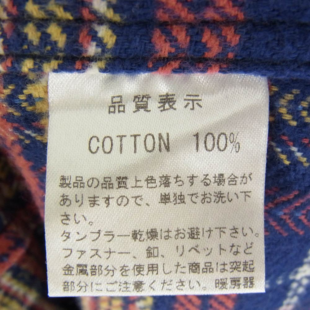 THE FLAT HEAD ザフラットヘッド ヘリンボーンチェック柄 ヘビーネル ワーク 長袖 ネルシャツ ジャケット マルチカラー系 36【中古】