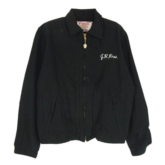 McGregor マックレガー 60s Drizzlerタグ Drizzler Jacket ROAD GEMS ダイヤモンド刺繍 ドリズラー フルジップ ジャケット ブラック系 38【中古】