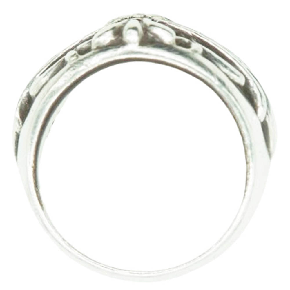 CHROME HEARTS クロムハーツ（原本無） FLRL CRS 1RUBY フローラルクロス リング アフター1ルビー シルバー系 17号【中古】