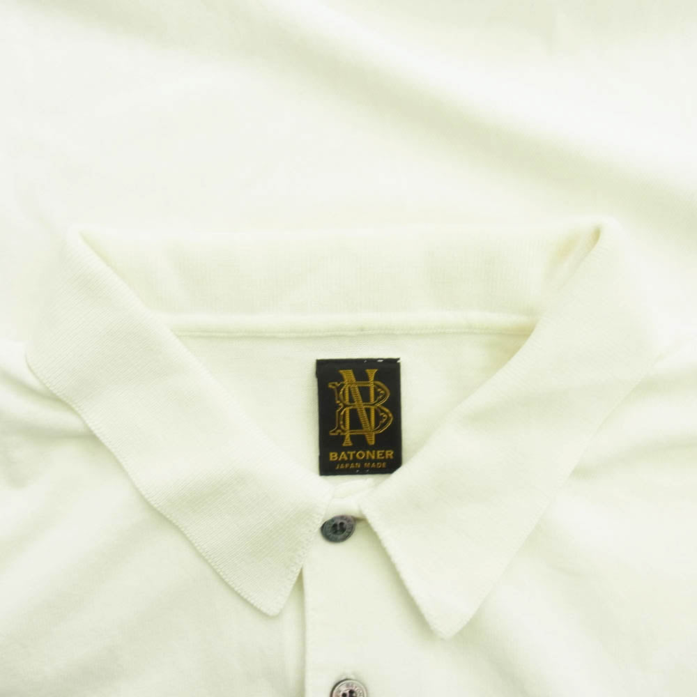 バトナー BN-19SM-037 サマーピケ 鹿の子 半袖 ニットポロシャツ オフホワイト系 2【中古】