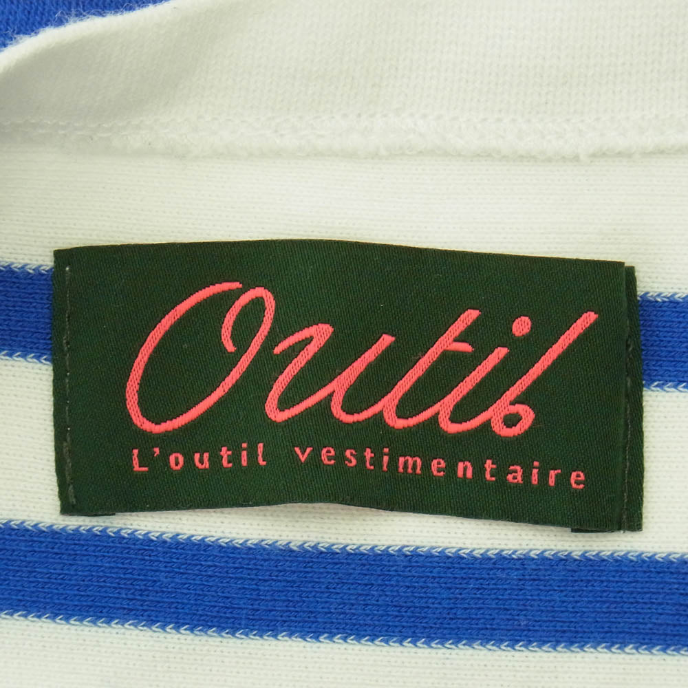 OUTIL ウティ ボーダー バスクシャツ 長袖 ロングスリーブ カットソー ホワイト系 ブルー系 1【中古】
