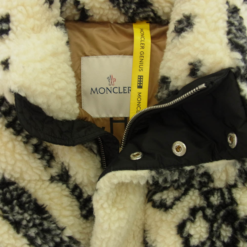 MONCLER モンクレール 21AW G209L1A00022 × palm angels パームエンジェルス BADEN PAISLEY FLEECE JACKET ペイズリー フリース ジャケット サイズ2 オフホワイト系 ブラック系 2【中古】