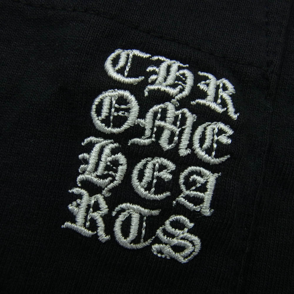 CHROME HEARTS クロムハーツ（原本無） Y NOT S/S ワイノット ロゴ刺繍 スモールCHクロス刺繍 半袖 Tシャツ ブラック系 L【美品】【中古】