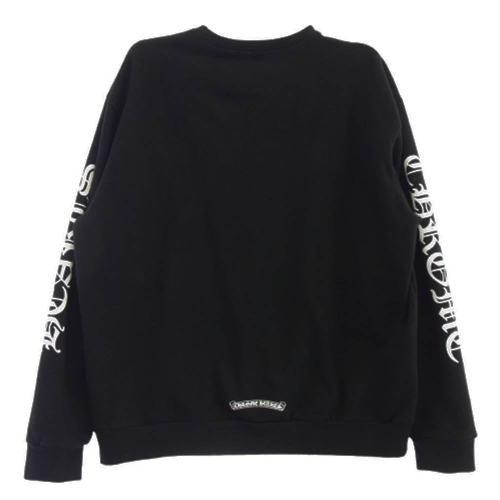 CHROME HEARTS クロムハーツ（原本無） 2024年南青山店購入レシート付属 国内正規品 SWTSHRT PLVR ネックロゴ クルーネック スウェット トレーナー ブラック系 L【中古】