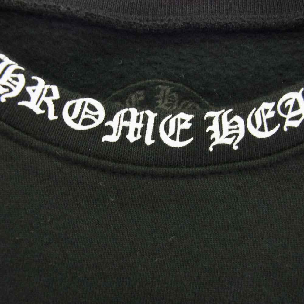 CHROME HEARTS クロムハーツ（原本無） 2024年南青山店購入レシート付属 国内正規品 SWTSHRT PLVR ネックロゴ クルーネック スウェット トレーナー ブラック系 L【中古】