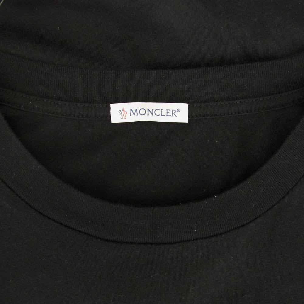 MONCLER モンクレール K20918C00033 829H8 SS TSHIRT マリアワッペン クルーネック 半袖 Tシャツ ブラック系 L【中古】