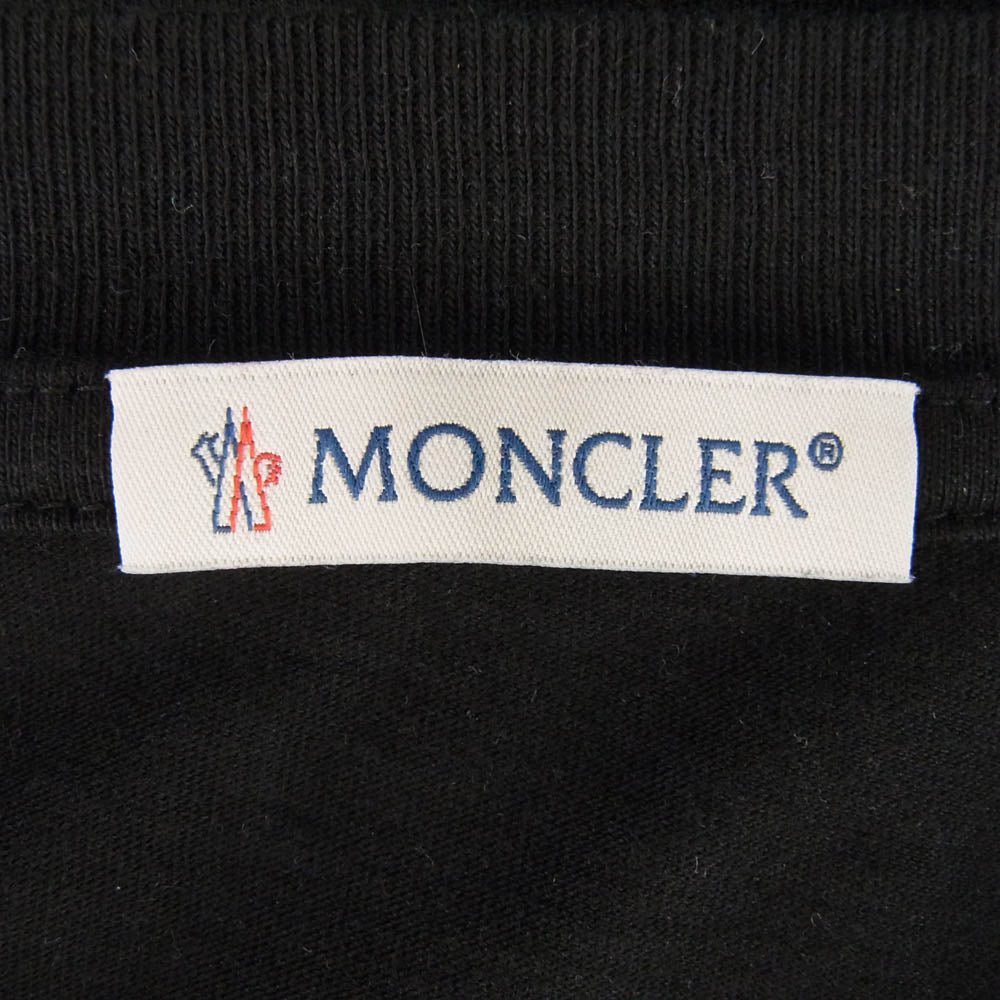 MONCLER モンクレール K20918C00033 829H8 SS TSHIRT マリアワッペン クルーネック 半袖 Tシャツ ブラック系 L【中古】