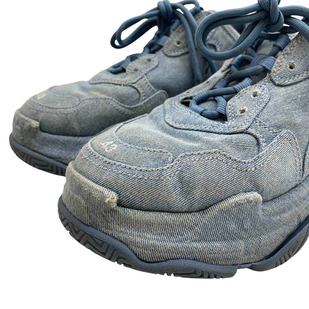 BALENCIAGA バレンシアガ 536737 TRIPLE S TRAINERS デニム トリプルS スニーカー ブルー系 28.5cm【中古】