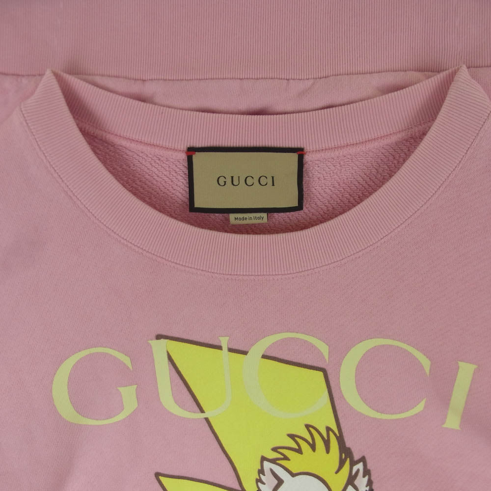 GUCCI グッチ 617964 XJEGK ばなにゃ パンク メタル クルーネック スウェット トレーナー イタリア製 ピンク系 L【中古】