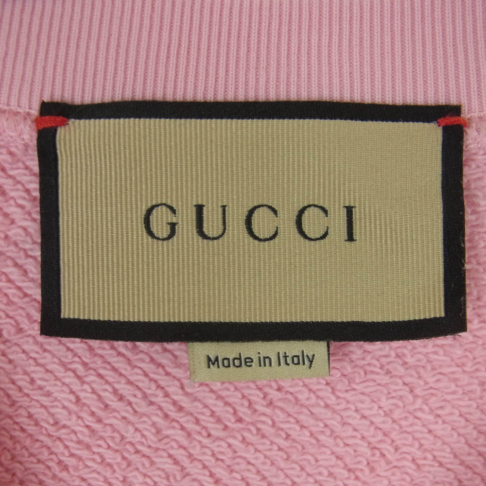 GUCCI グッチ 617964 XJEGK ばなにゃ パンク メタル クルーネック スウェット トレーナー イタリア製 ピンク系 L【中古】