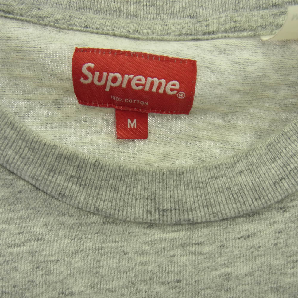 Supreme シュプリーム 22AW S/S Pocket Tee 刺繍ロゴ 半袖 ポケット Tシャツ グレー系 M【中古】