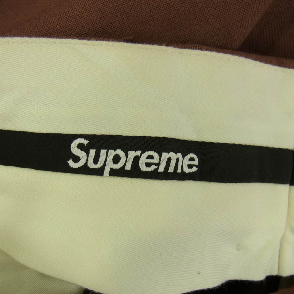 Supreme シュプリーム 22SS Pleated Trouser Pants プリーテッド トラウザーパンツ スラックス ブラウン系 32【中古】