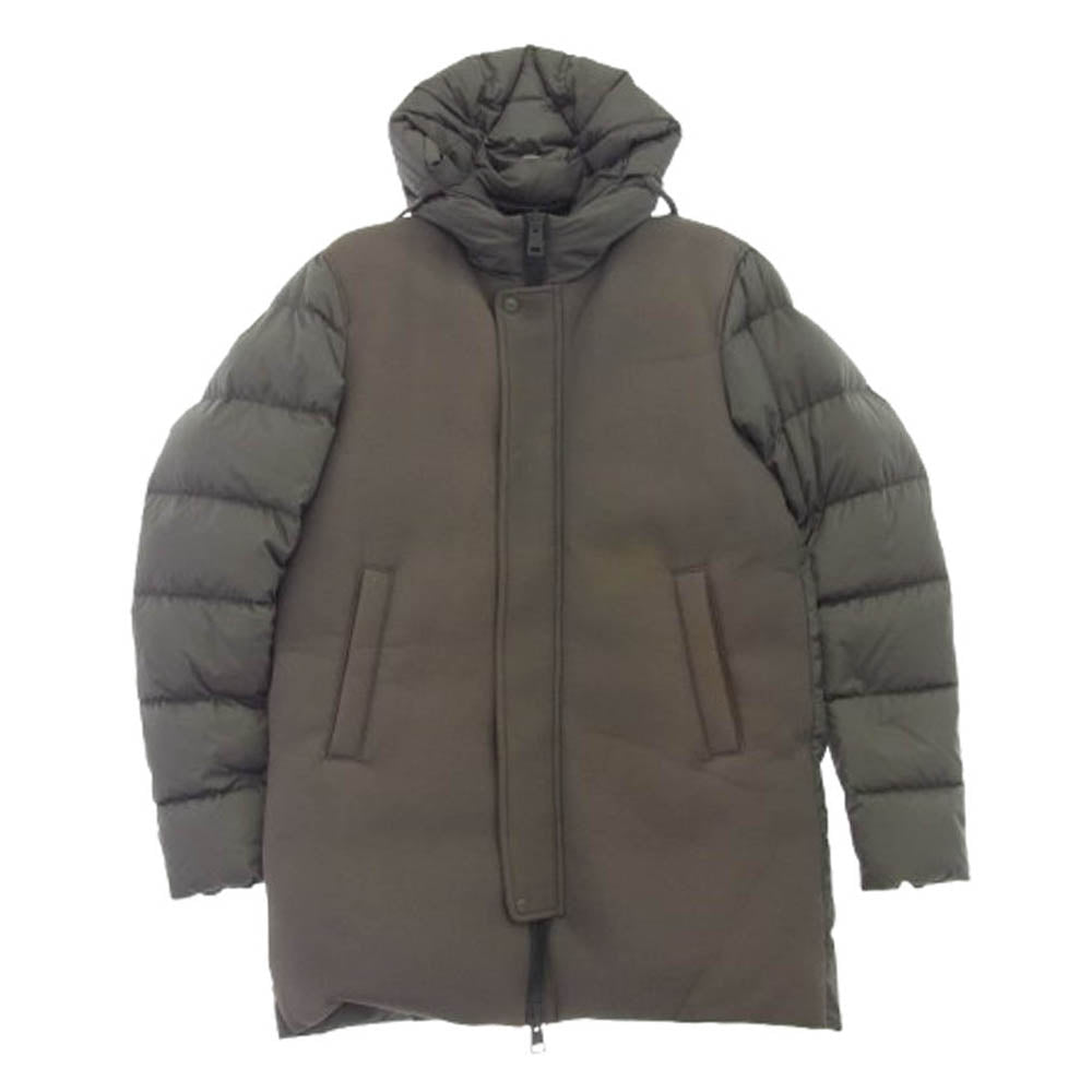 Herno ヘルノ PI0636U-12004 異素材切替 フーデッド ダウンジャケット グレー系 チャコールグレー系 48【中古】