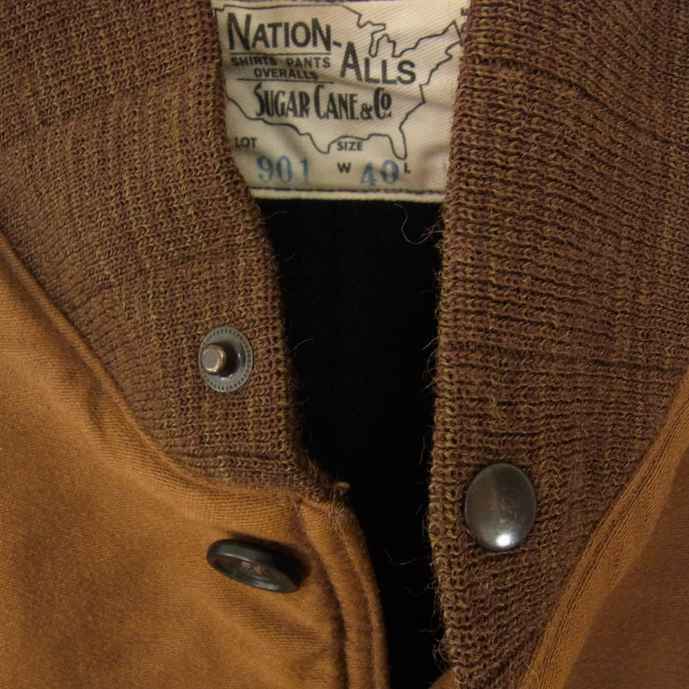 SUGAR CANE シュガーケーン SC12901 9oz.MOLESKIN JACKET コットン モールスキン ジャケット ブラウン系 40【中古】