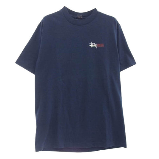 STUSSY ステューシー 90s OLD STUSSY オールド ステューシー 紺タグ ハーレー Tシャツ ネイビー系 M【美品】【中古】