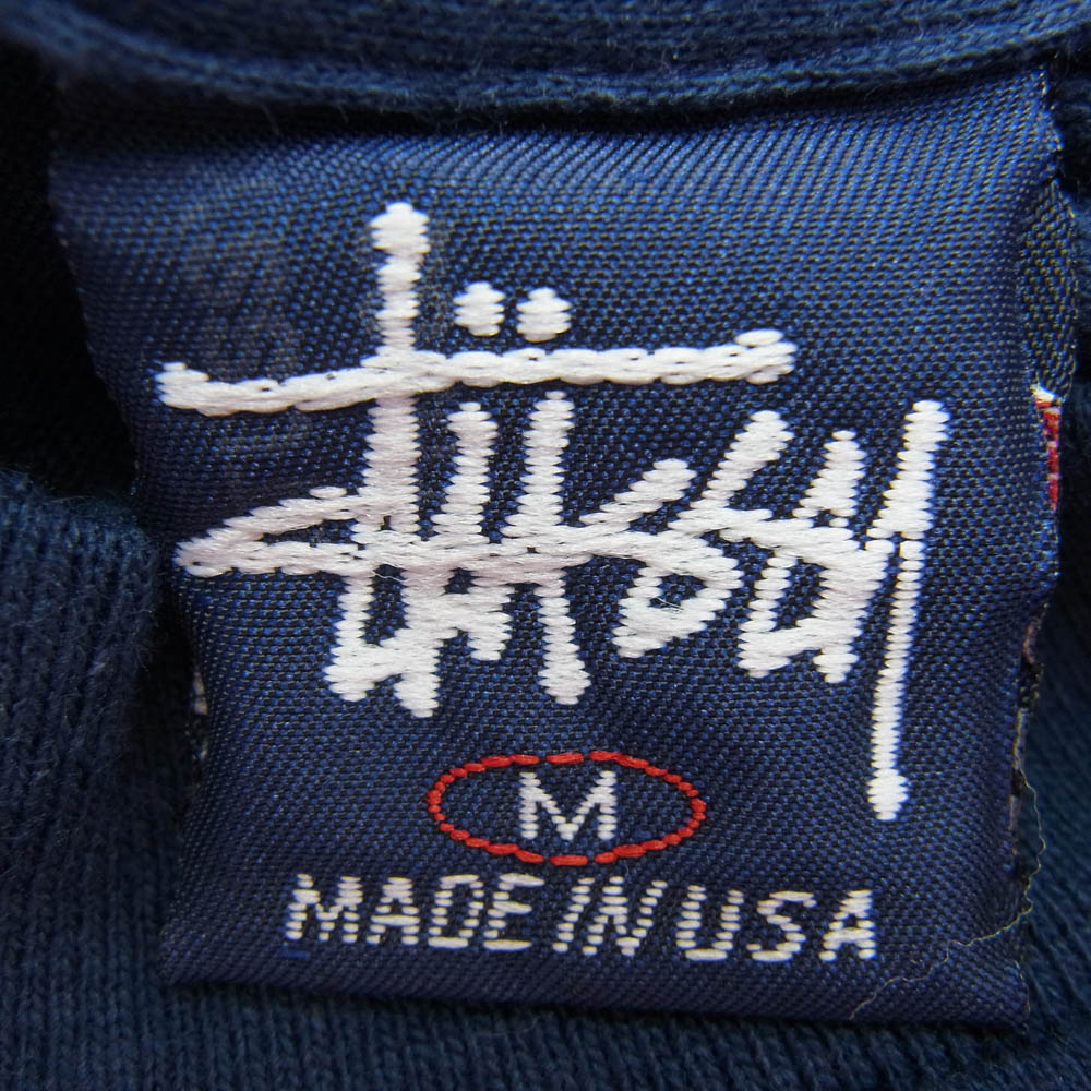 STUSSY ステューシー 90s OLD STUSSY オールド ステューシー 紺タグ ハーレー Tシャツ ネイビー系 M【美品】【中古】