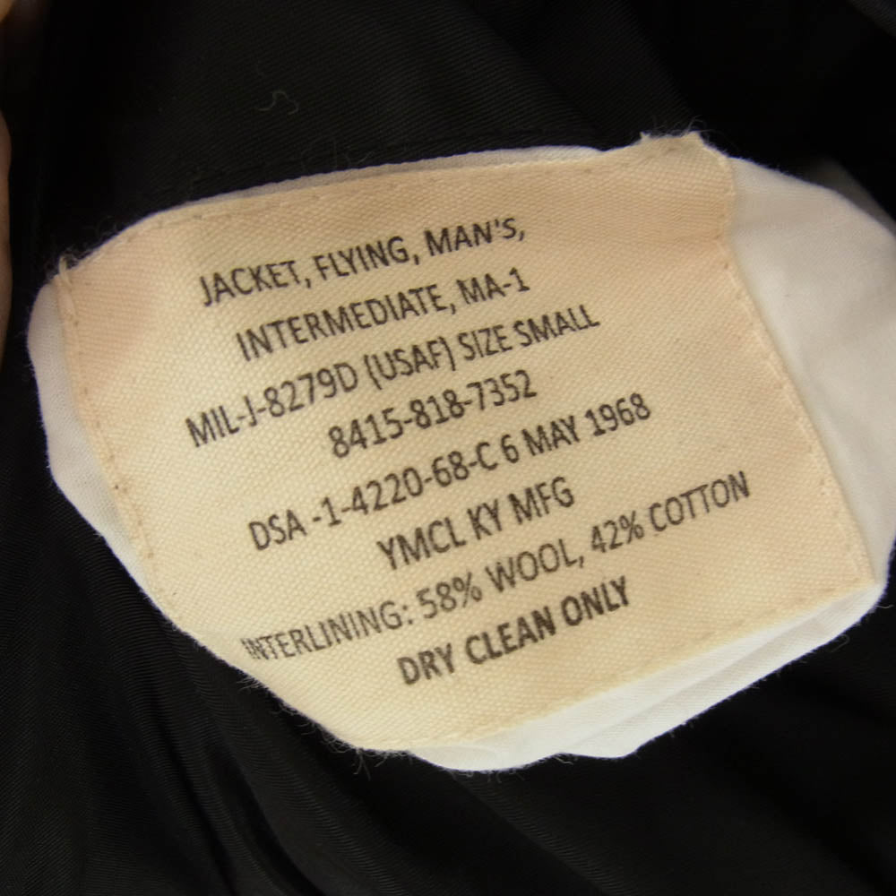 ワイエムシーエルケーワイ DSA-1-4220-68-C 68年モデル Type MA-1 フライト ミリタリー ジャケット ブラック系 S【中古】
