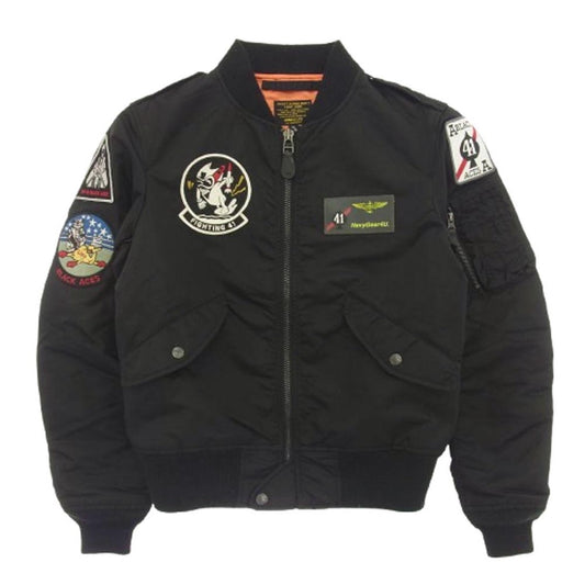 AVIREX アヴィレックス 6162124 L-2 BLACK ACE フライト ミリタリー ジャケット ブラック系 M【中古】