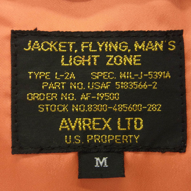 AVIREX アヴィレックス 6162124 L-2 BLACK ACE フライト ミリタリー